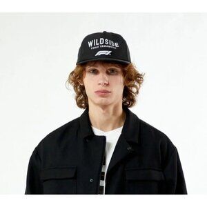 Wildside X Formula 1 Yohji Yamamoto Embroidered Snapback Hat Black Unisex NWT
